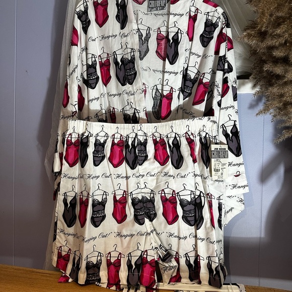 Chic Lingerie Print Robe and Shorts Set - Picture 3 of 3